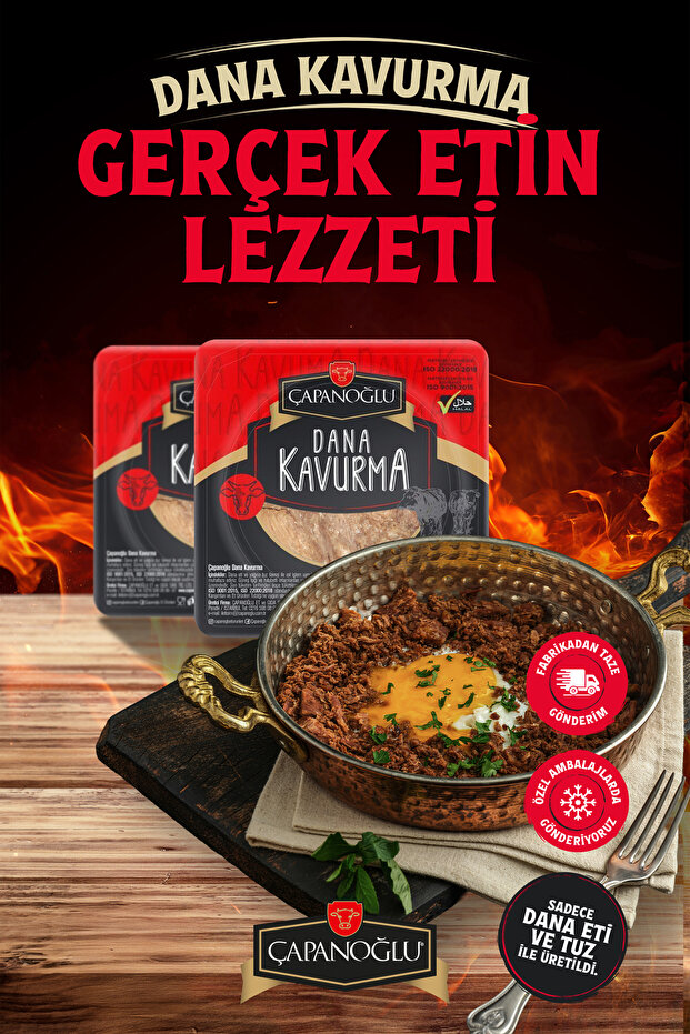 Çapanoğlu Katkısız Dana Kavurma 90 gr Dilimli Pratik Hızlı Lezzet Yöresel Vakumlu Paket