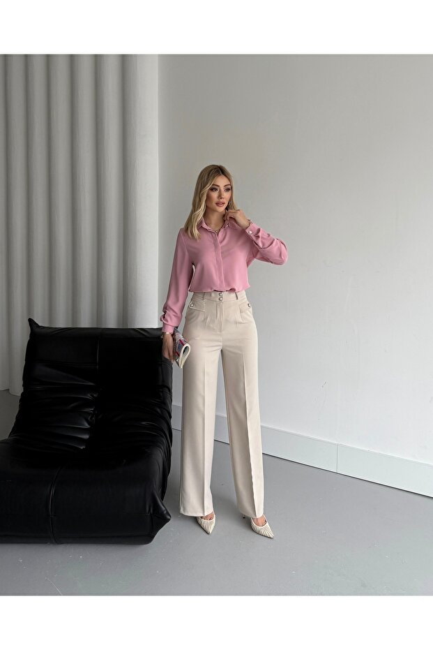 بنطال أنيق بأزرار مزدوجة - 6