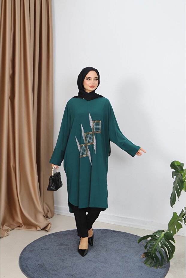 Taşlı Sandy Tunik - 1