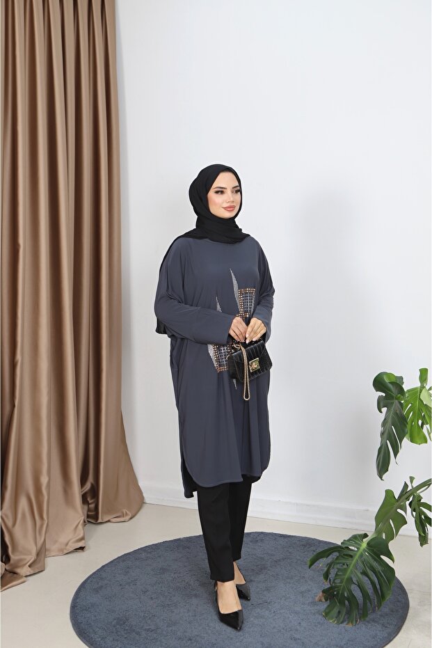 Taşlı Sandy Tunik - 3