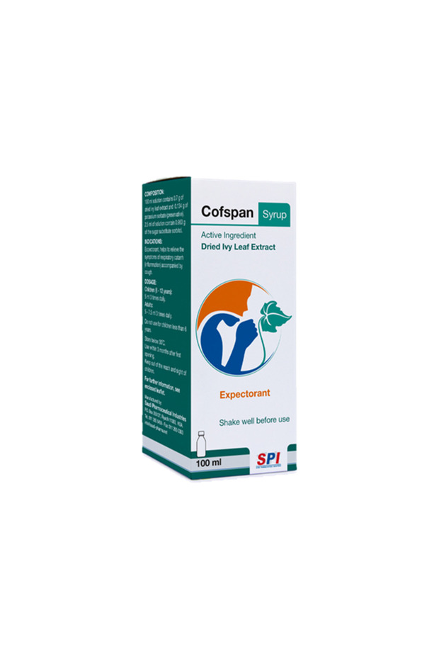كوفيسبان شراب 100 مللي بخلاصة أوراق اللبلاب-COFSPAN SYRUP 100ML