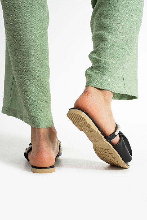 Papuci de damă cu perle negre - 8