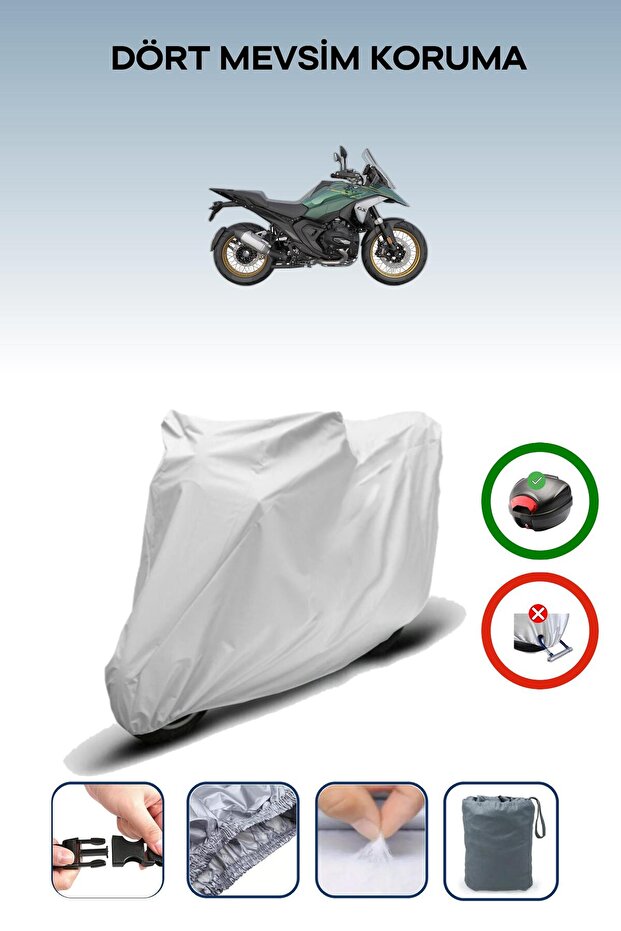 Motorcycle Cover Compatible with BMW R 1300 GS Rear Bag , Waterproof and Durable Fabric.