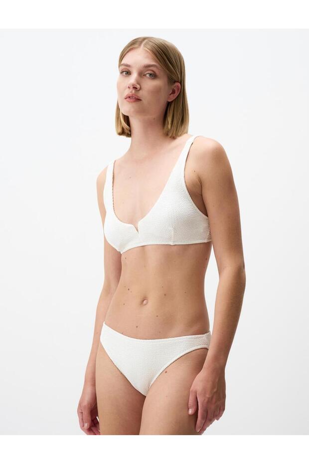 Beyaz Basic Dokulu Bikini Alt - 1