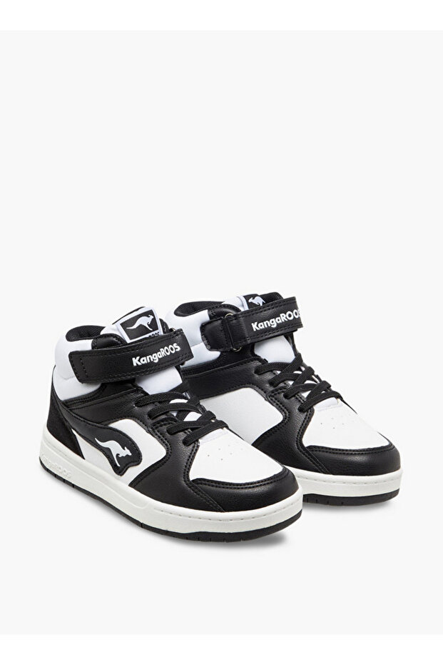 Boys' Colourblock High Top Sneakers with Hook and Loop Closure - 1