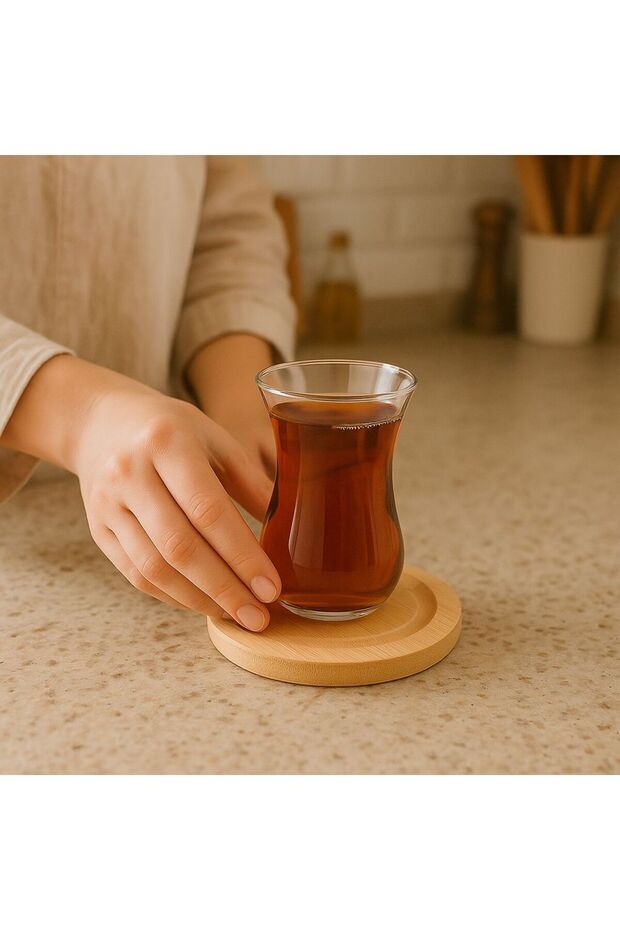 6'lı Bambu Çay ve Kahve bardağı Altlığı - 3