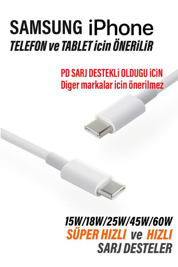 Type-c Hızlı Şarj Kablosu Samsung A33 A34 A35 A53 A54 A55 Uyumlu Şarj Kablosu 60w - 6