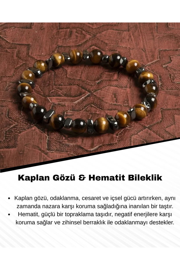 Certified Natural Tiger Eye and Hematite Bracelet – Strength, Balance & Protection