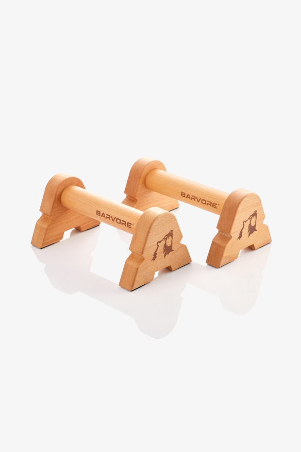 Ahşap Paralel Bar W20 – Kaymaz Tabanlı Taşınabilir Şınav & Calisthenics Barı - 1