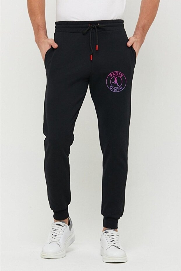Men's Black Winter Sweatpants Slim Fit Slim Fit Jogger Paris