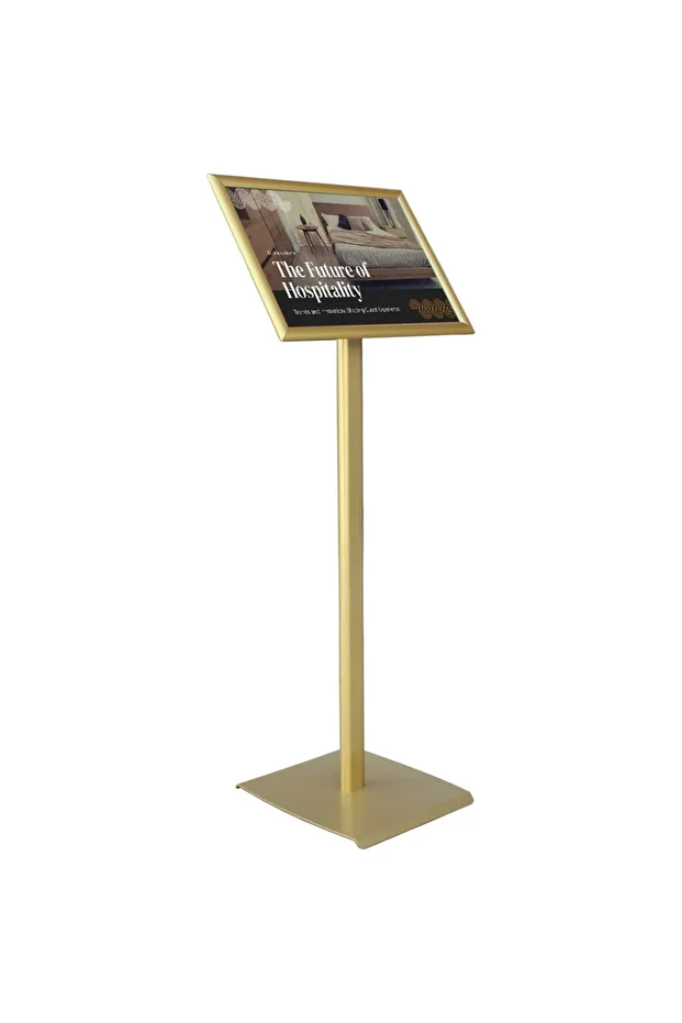 A4 21x29.7 Gold Renk Menü ve Bilgilendirme Panosu Tek Ayaklı Reklam Panosu - 2