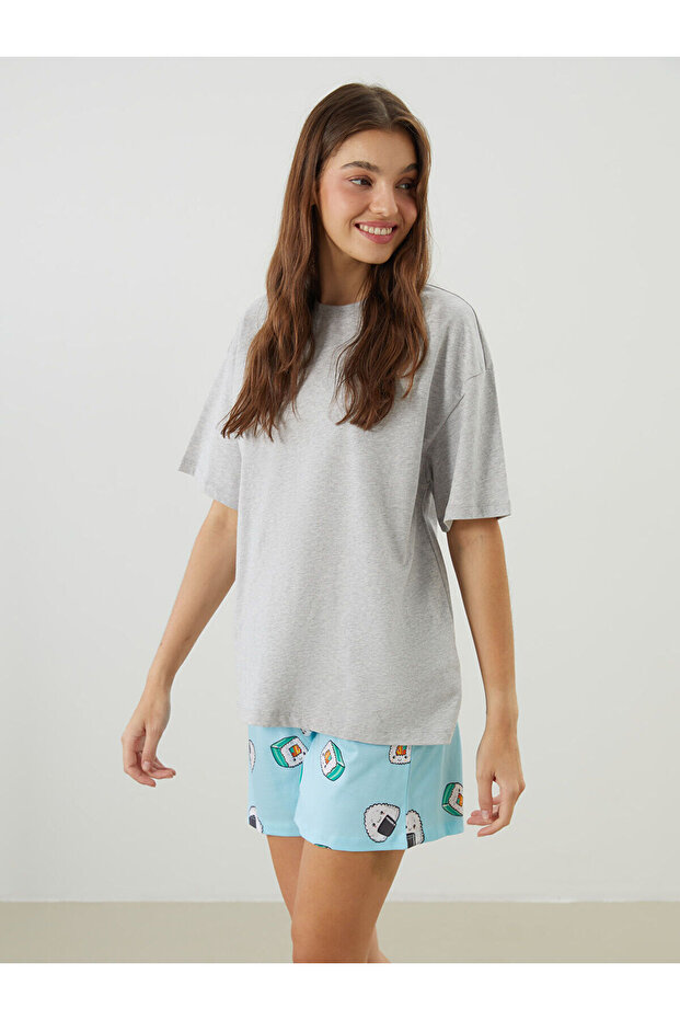 Patterned Women's Shorts Pajama Bottoms with Elastic Waist