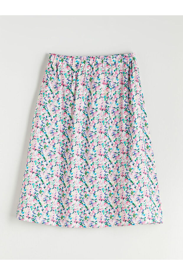 LCW Beli Lastikli Çiçekli A Kesim Etek - 6