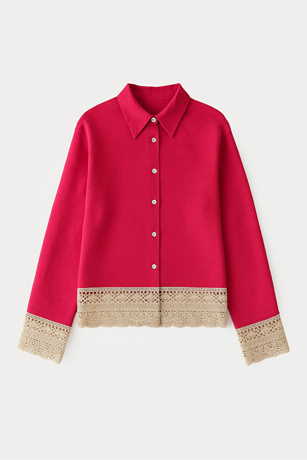 DANTELLİ VİSKON GÖMLEK - 1