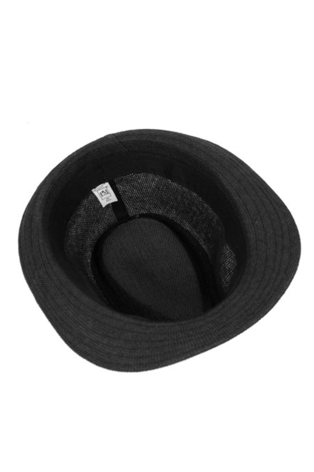 Men's Hat, Straw Model, Black - 3