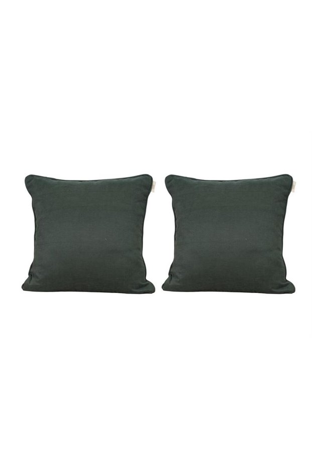 2-Pack of Cushion Cover Piped Decorative Bohemian Soft Sofa Backrests That Can Be Punched as a Gift in Green