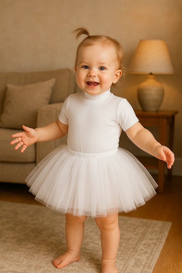 White Baby Girl Princess Birthday Tutu Skirt