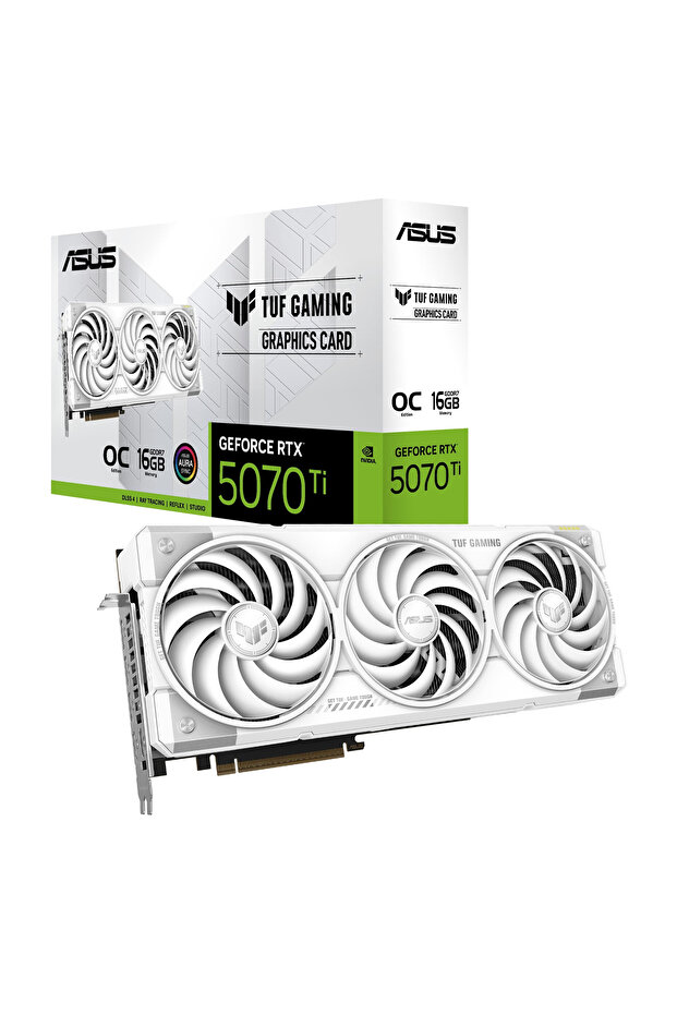 TUF Gaming GeForce RTX 5070 Ti 16GB OC White Edition TUF-RTX5070TI-O16G-WHITE GDDR7 256 Bit Gam - 1