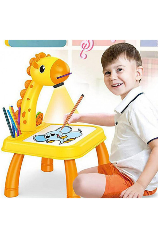 Children's drawing table with projector, creativity and - 3