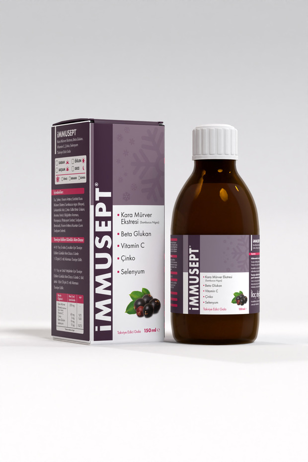 Black Elderberry Extract Beta Glucan Vitamin C Zinc Syrup 150 ml - 1