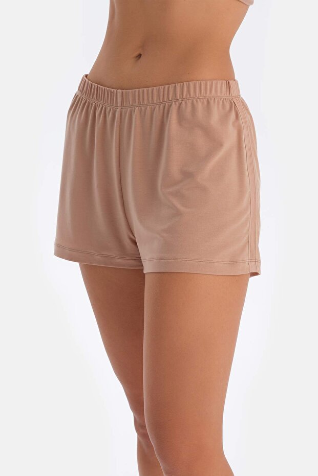 Açık Kahve Basic Şort Pijama Altı - 6
