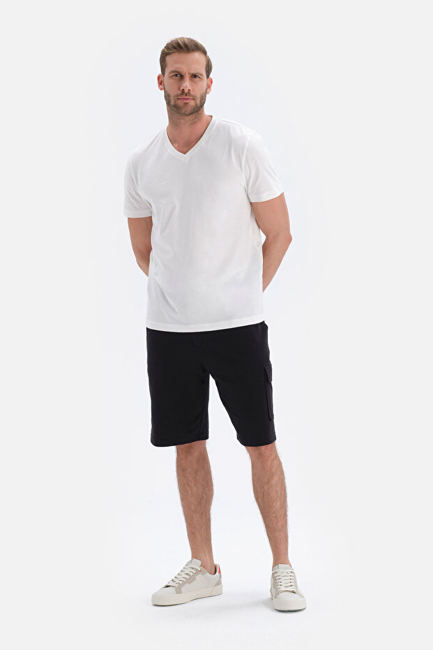 Siyah Kargo Cepli Şort - 5