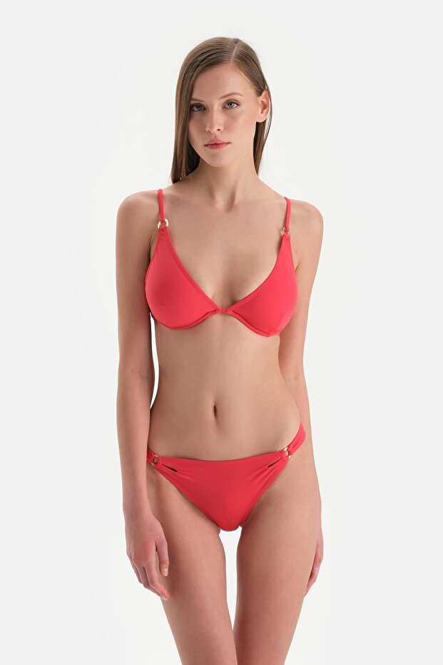 Kırmızı Normal Bel Bikini Alt - 5