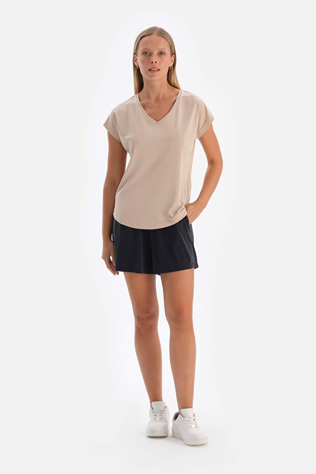 Siyah Likralı Modal Şort - 4