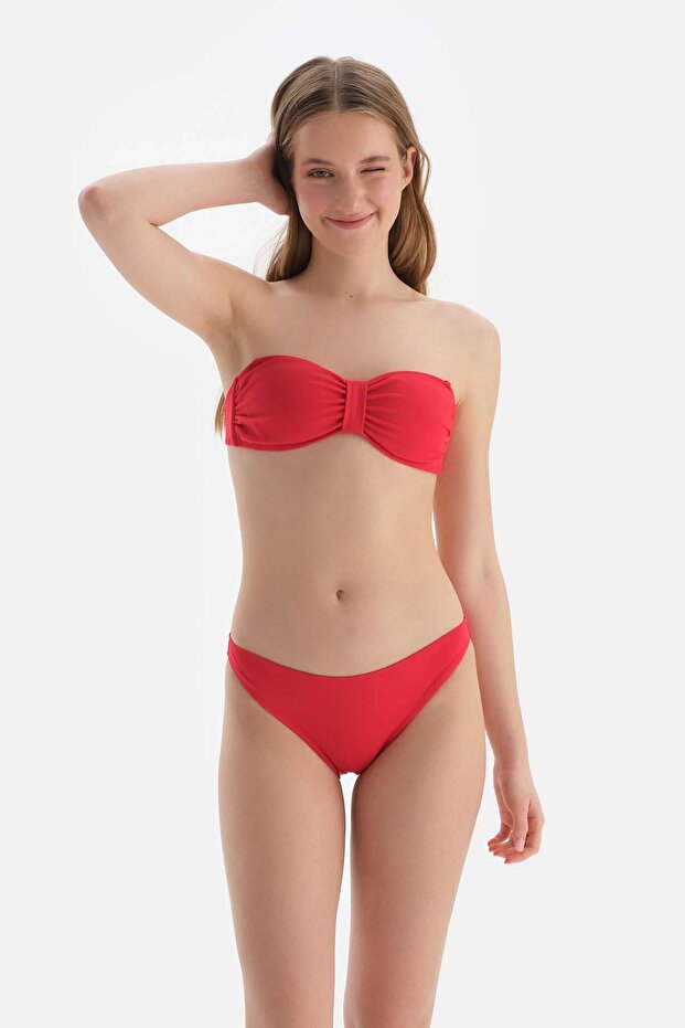 Red Strapless Bikini Top - 5