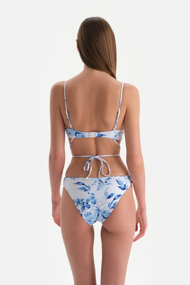 Beyaz-Mavi Bralet Bikini Üstü - 2
