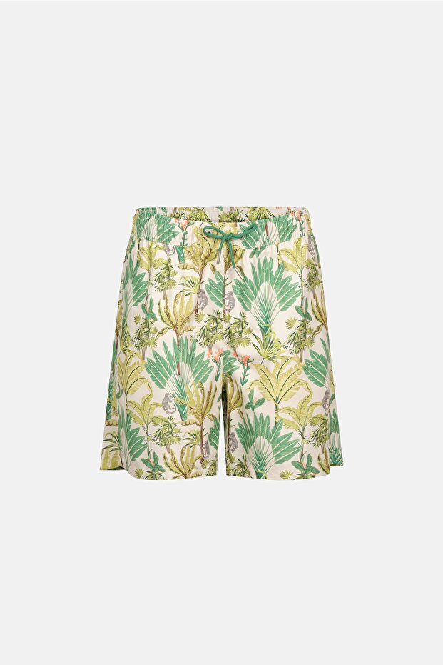 Multicolor Yaprak Des. Orta Şort - 1