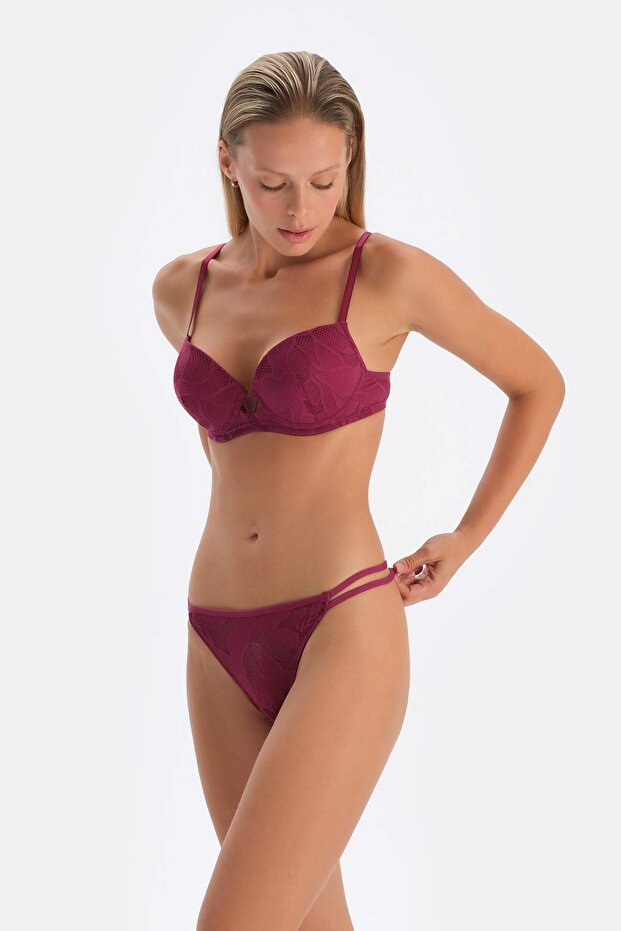 Mürdüm Dantelli G-String Külot - 4