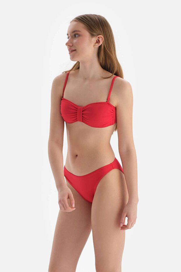 Red Strapless Bikini Top - 3