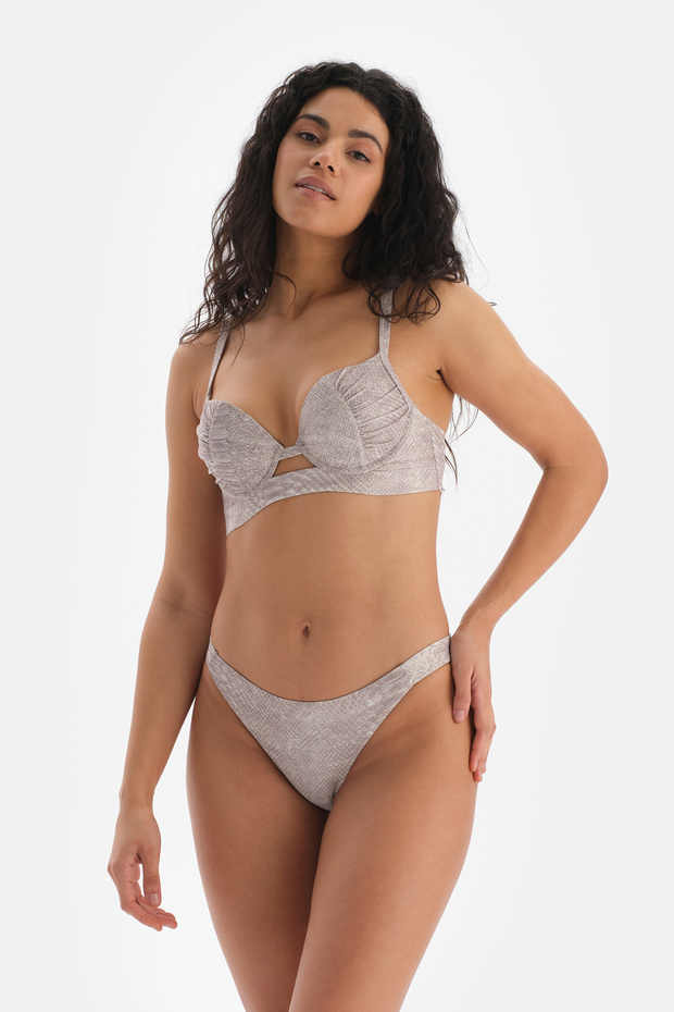 Beżowe brazylijskie bikini Altı - 5