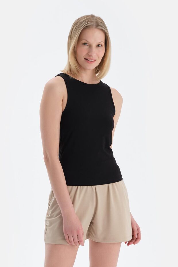 Siyah Halter Yaka Atlet - 1