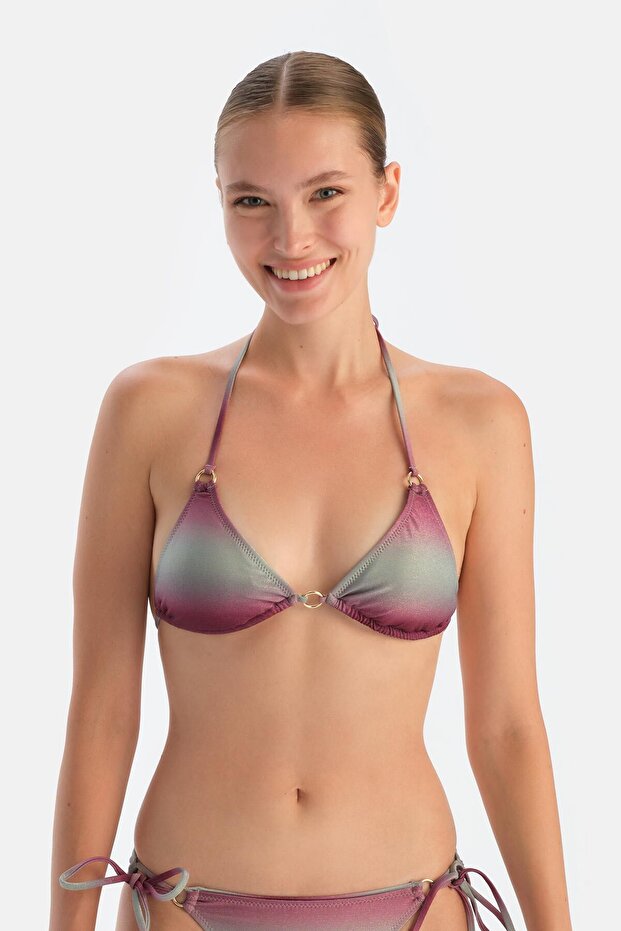 Multicolor Üçgen Küçük Bikini Üst - 1