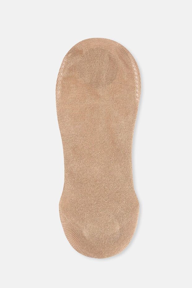 Bej Kadın 2'li Bambu Basıc Babet Çorap - 3