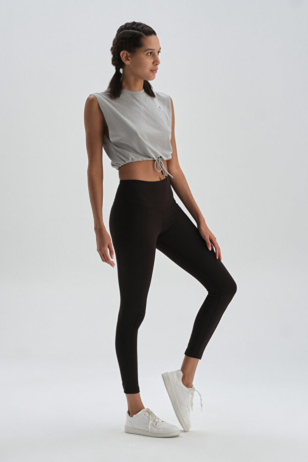 Gri Active Crop Atlet - 4