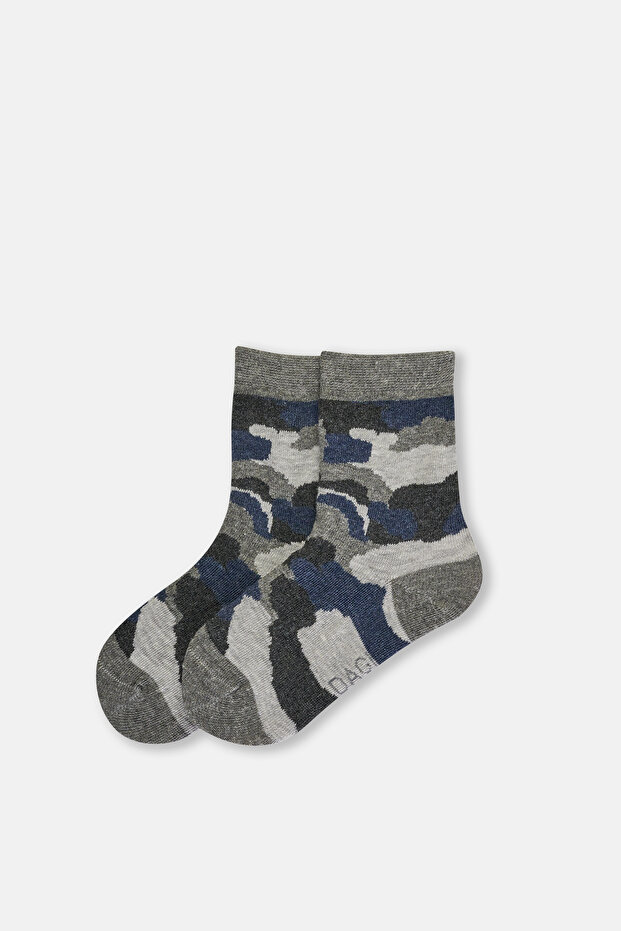 Gray Boy's Cloud Patterned Socks - 2