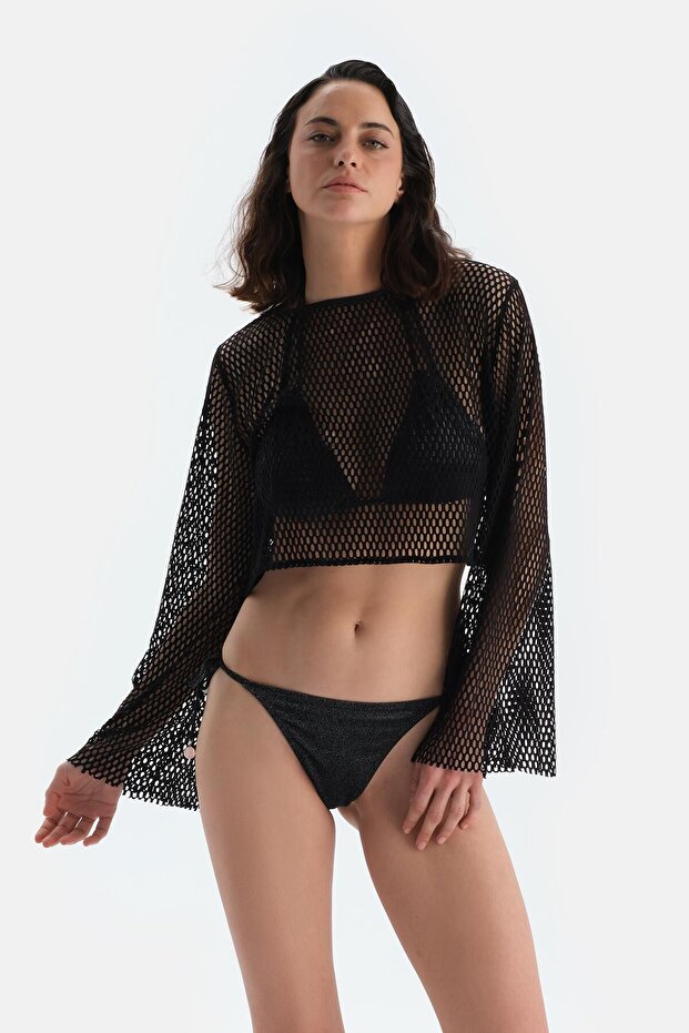 Siyah File Uzun Kol Üst - 2