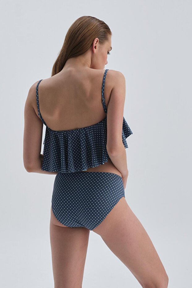 Marin Kaplı Volanlı Marin Bikini Üst - 2