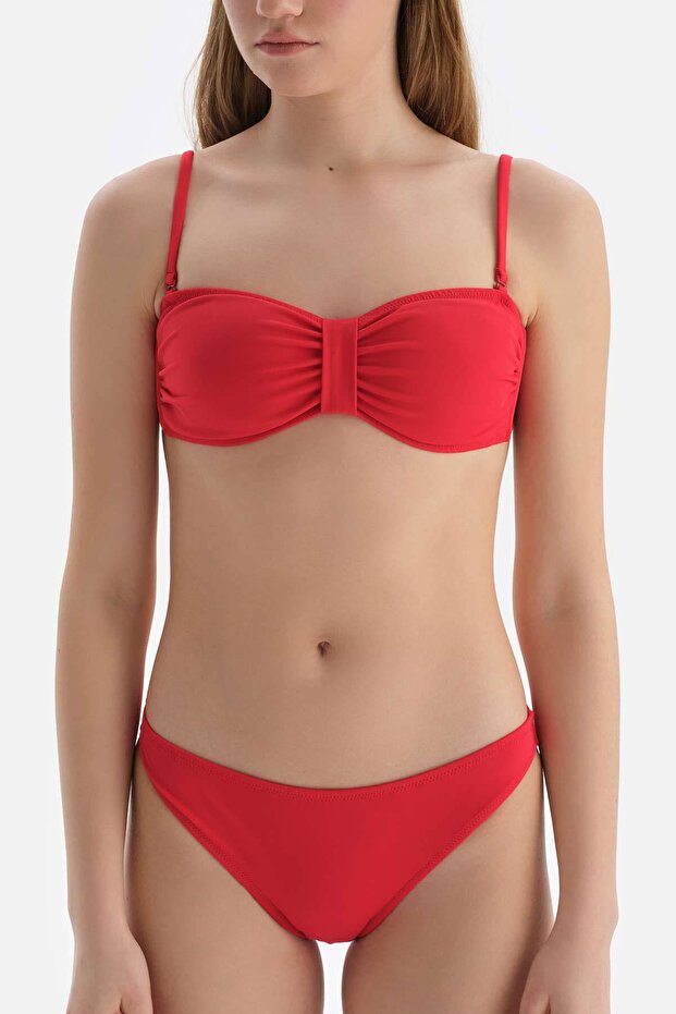 Red Strapless Bikini Top - 4