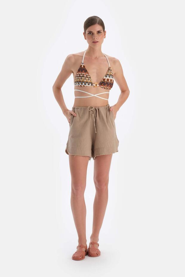 Bej Müslin Şort - 5