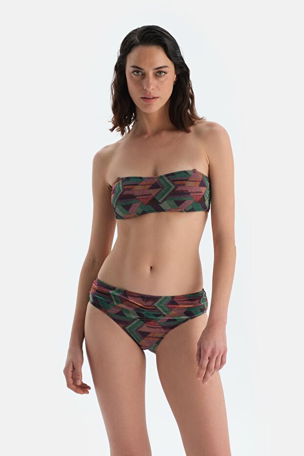 Multicolor Yüksek Bel Bikini Alt - 4