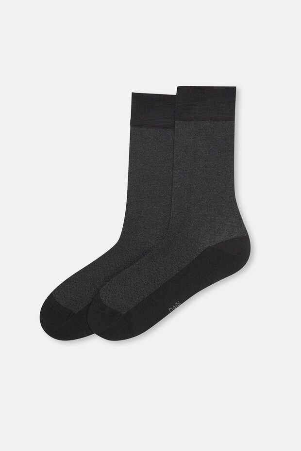 Black Men's Textured Viscose Socks