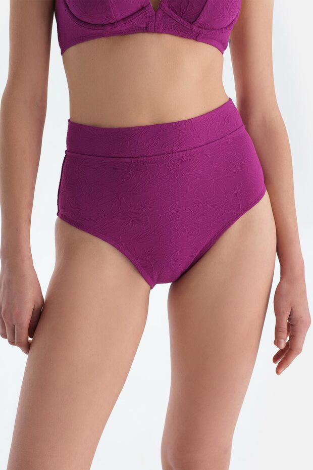 Mor Yüksel Bel Bikini Alt - 5