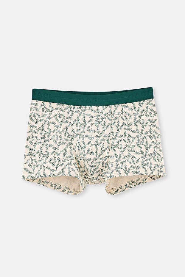 Cream Patterned Cotton Boxer