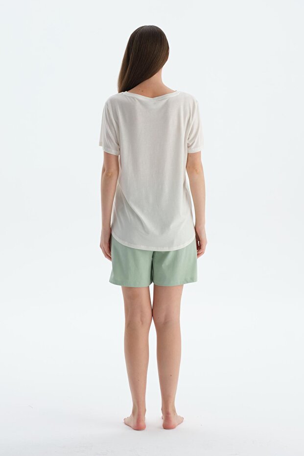 Açık Yeşil Penye Modal Ikili Şort - 2