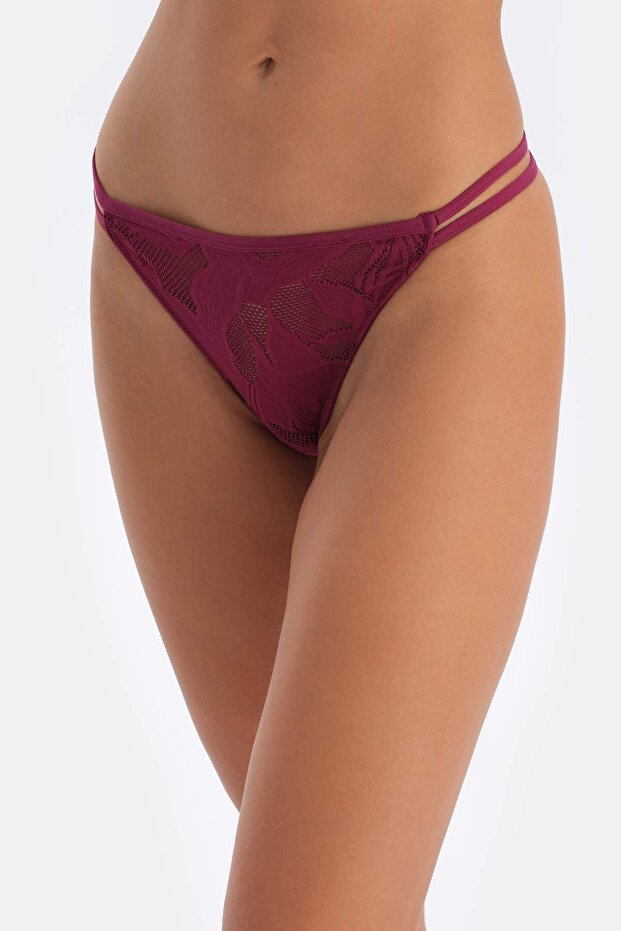 Mürdüm Dantelli G-String Külot - 5