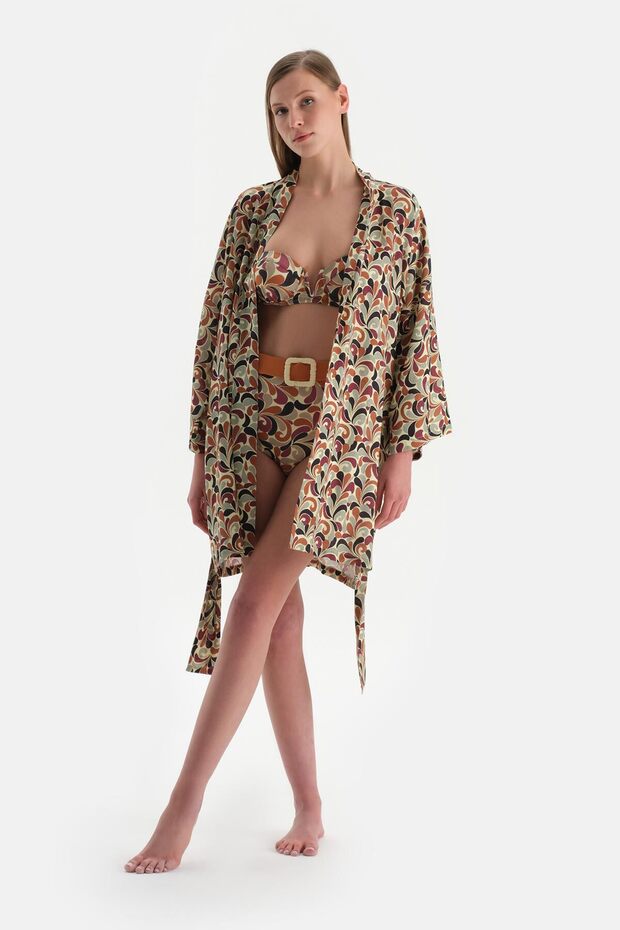 Kimono scurt maro - 5